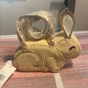 Betsey Johnson Hip-Hop Charming Tan Woven Bunny Bag